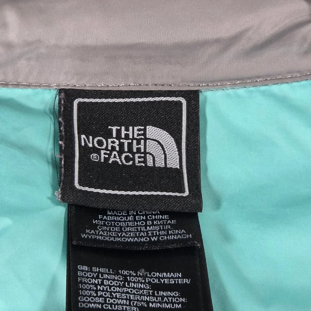 The North Face Silver Gray Down Jacket Girls XL 18 Excellent Aconcagua Puffer